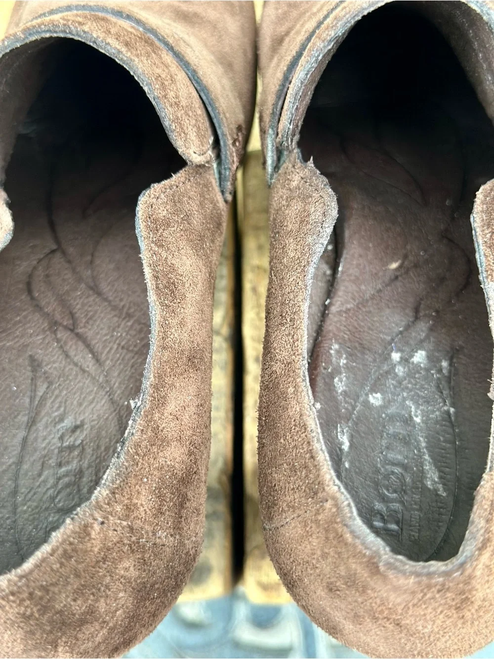 Born Brown Suede Heeled Loafers Penny Loafer Pumps 7M Comfort Shoes